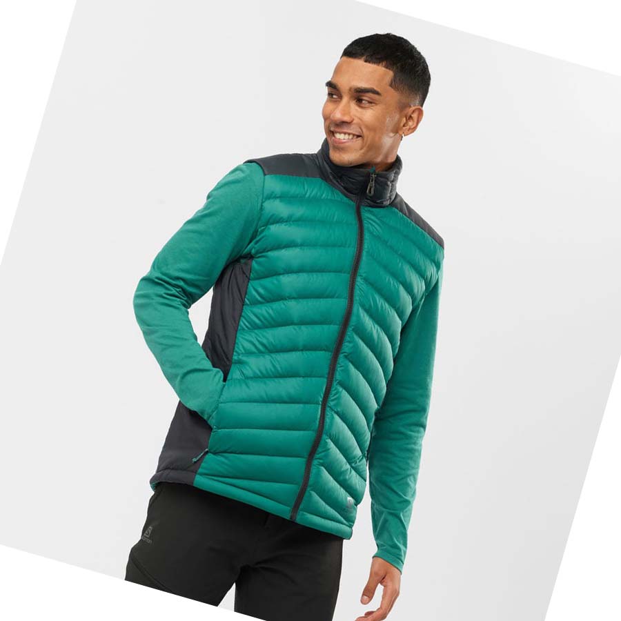 Salomon ESSENTIAL XWARM DOWN INSULATED Kabát Férfi Zöld | HU 2309DFM